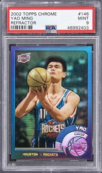 2002 Topps Chrome Refractor #146 Yao Ming Rookie Card - PSA MINT 9